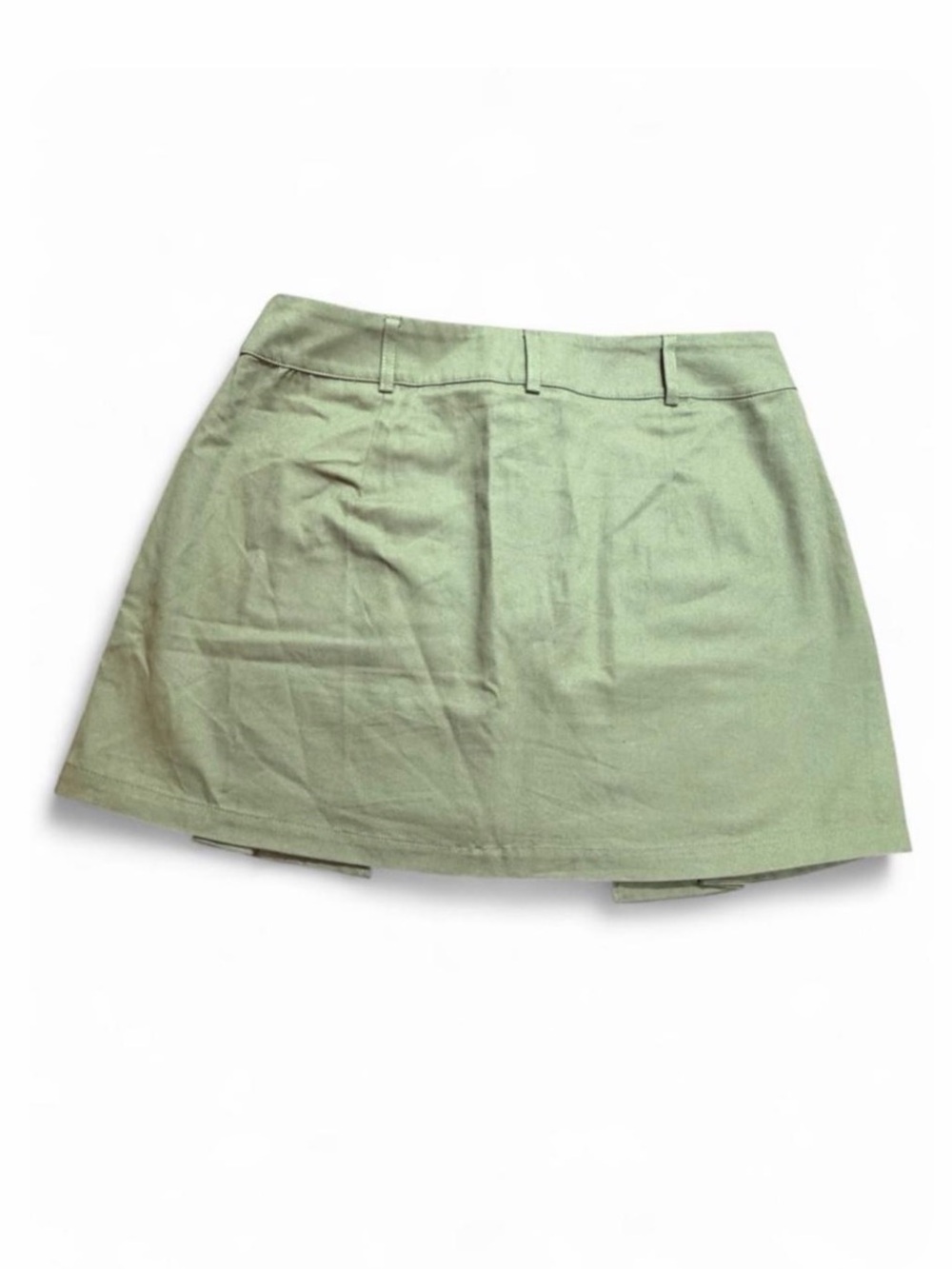 Anthropologie Olive Green Pleated Cargo Mini Skirt Utility Y2K Style M - Picture 4 of 11